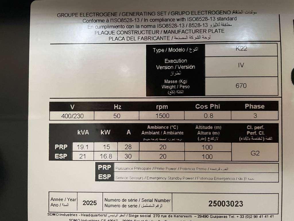 Rehlko K22 - 22 kVA Generator - DPX-17003 Foto 9