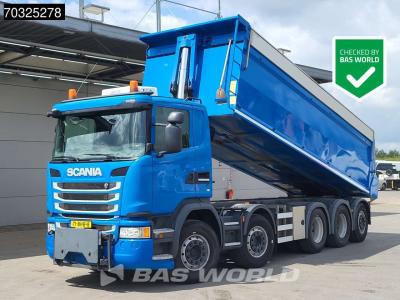 Scania G450 10X4 NL-Truck 28m3 HYVA Tipper Lift+steering axle Retarder Euro 6 in vendita da BAS World B.V.