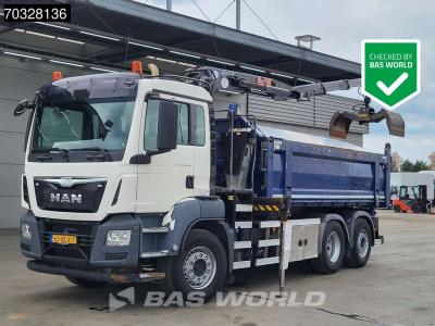 Man TGS 28.360 TGS 6X2 NL-Truck HMF 1643 Z2 Crane 13m3 2-way tipper Lift+Steering axle Euro 6 in vendita da BAS World B.V.