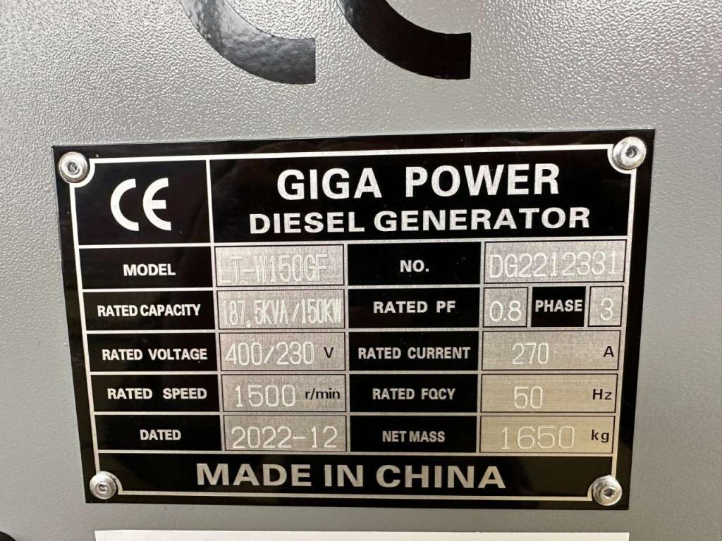 Giga Power LT-W150GF 187.5KVA silent set Foto 19