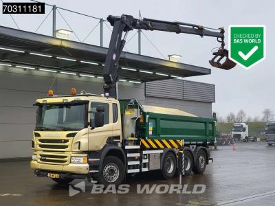 Scania P410 P 8X4 NL-Truck HMF 1800K3 Kran Crane HSW 2-side tipper Lift+Steering axle Euro 6 in vendita da BAS World B.V.