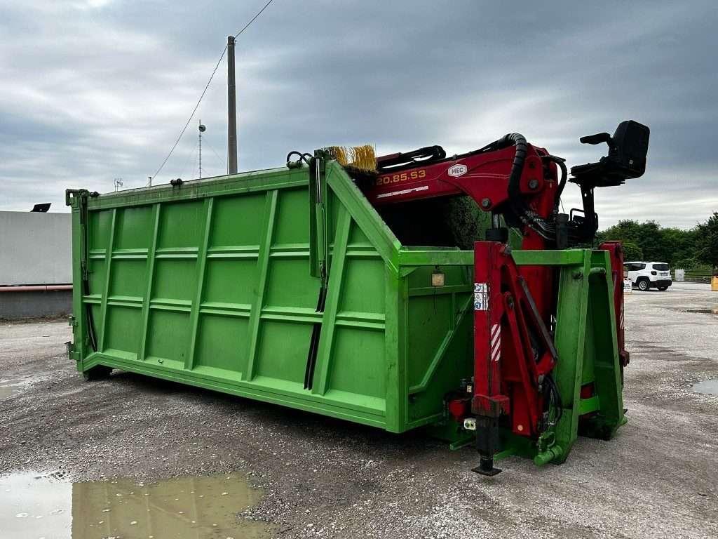 CONTAINER SCARRABILE USATO CON COPERCHIO E GRU Foto 2