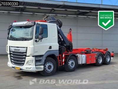 Daf CF 530 8X2 HIAB X-HIPRO 262 EP-5 Kran Crane + 21t Hooklift ACC Euro 6 in vendita da BAS World B.V.