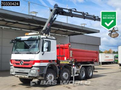 Mercedes-Benz Actros 4141 8X4 HIAB 166 D-4 Hiduo Crane 11m3 2-way tipper Steelsuspension Big-Axle Euro 5 in vendita da BAS World B.V.