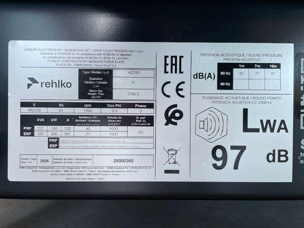 Rehlko KD250 - 250 kVA Generator - DPX-17013 Foto 6