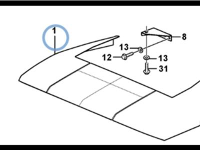 Volvo radiator cover for Volvo L180E, L150E, L150F, L180F, L220E and L220F.