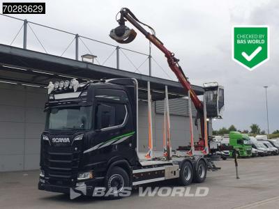 Scania S650 S 6X4 Tajfun LIV100K Kran Holztransport Retarder 3-Pedals Euro 6 in vendita da BAS World B.V.