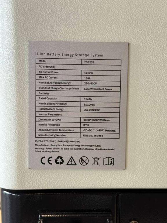 DPX 50759.1 - Battery BESS EGS - 125kW/500kWh Foto 4
