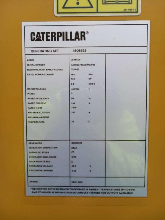 Caterpillar DE165E0 - 165 kVA Generator - DPX-18016 Foto 6