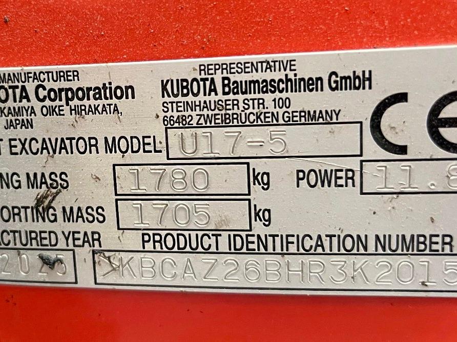 Kubota U17-5 Foto 6
