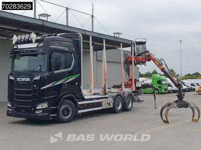 Scania S650 S 6X4 Tajfun LIV100K Kran Holztransport Retarder 3-Pedals Euro 6 in vendita da BAS World B.V.