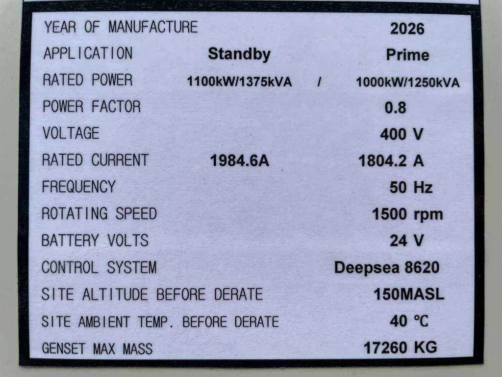 Cummins KTA50-G3 - 1375 kVA Generator - DPX-18819 Foto 5