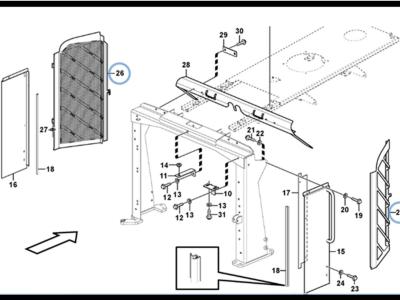 Volvo ventilation hatch for Volvo L180E, L150E, L180F, L220F, L150F and L220E.