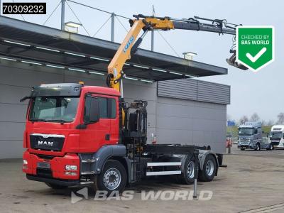 Man TGS 26.400 TGS 6X4 Effer 155 Crane + Hooklift Full Steel Euro 5 in vendita da BAS World B.V.