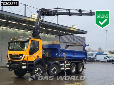 Iveco Trakker 450 8X4 HIAB 211 EP-4 Hiduo Kran Crane Big-Axle 2-Side Tipper Euro 6 in vendita da BAS World B.V.