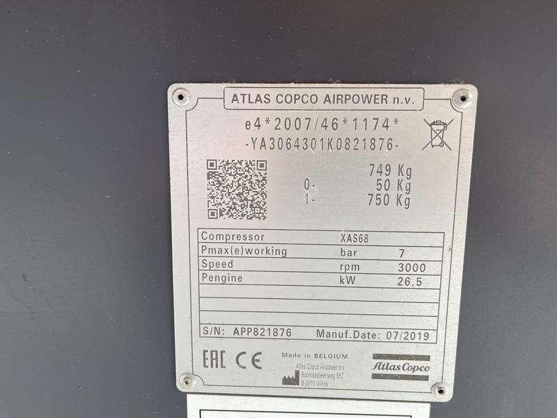 Atlas Copco XAS 68 KD - N WHEELS W.B. DIN EYE Foto 5