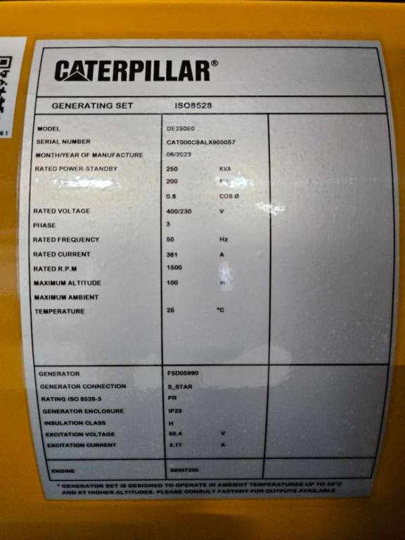 CAT DE250E0 - C9 - 250 kVA Generator - DPX-18019 Foto 6