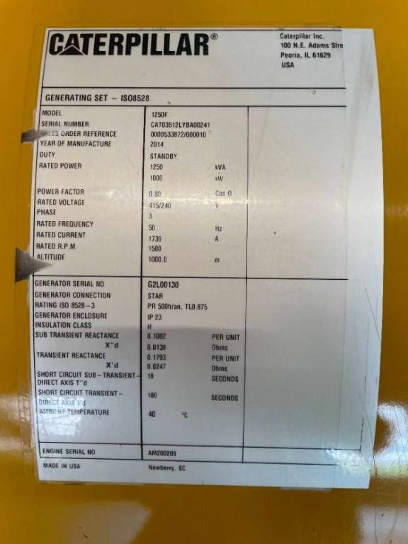 Caterpillar 3512 - 1250 kVA Used Generator - DPX-12661 Foto 6