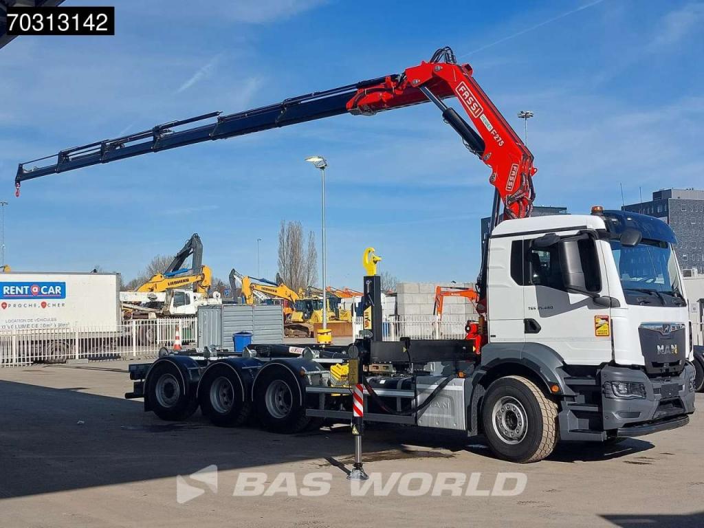 Man TGS 35.480 TGS 8X4 NEW! FASSI F275A Crane + HYVA 26-60 Hooklift Euro 6 Foto 3