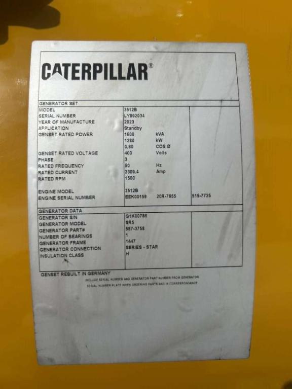 Caterpillar 3512B - 1.600 kVA Open Generator - DPX-18102 Foto 6