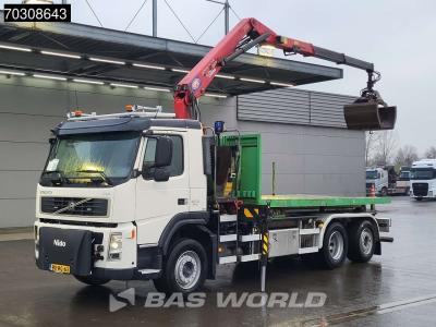 Volvo FM 370 6X2 HMF 1643 Z2 Crane 20tons AJK containersystem Lift+Steering axle Euro 5 in vendita da BAS World B.V.