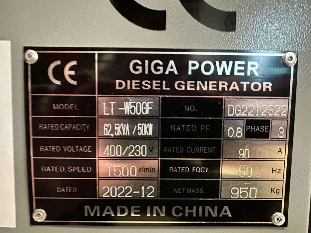 Giga Power LT-W50GF 62.5KVA silent set Foto 10