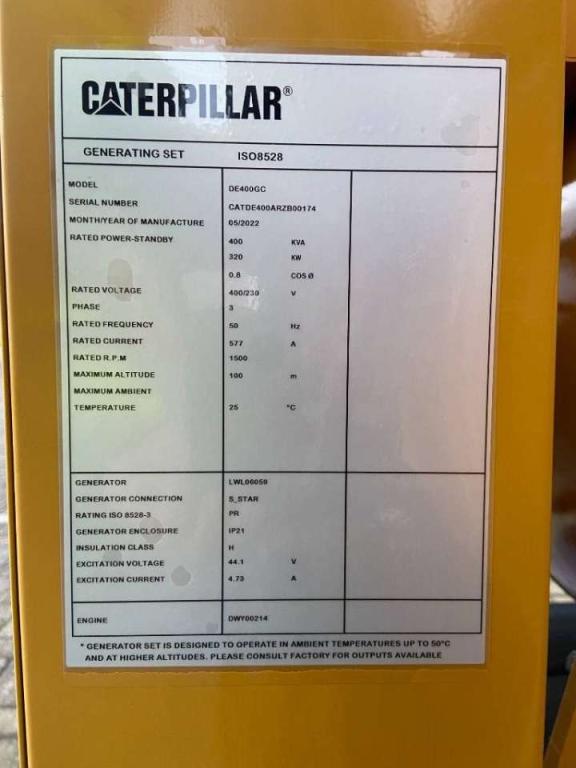 Caterpillar DE400GC - 400 kVA Generator - DPX-18218 Foto 4