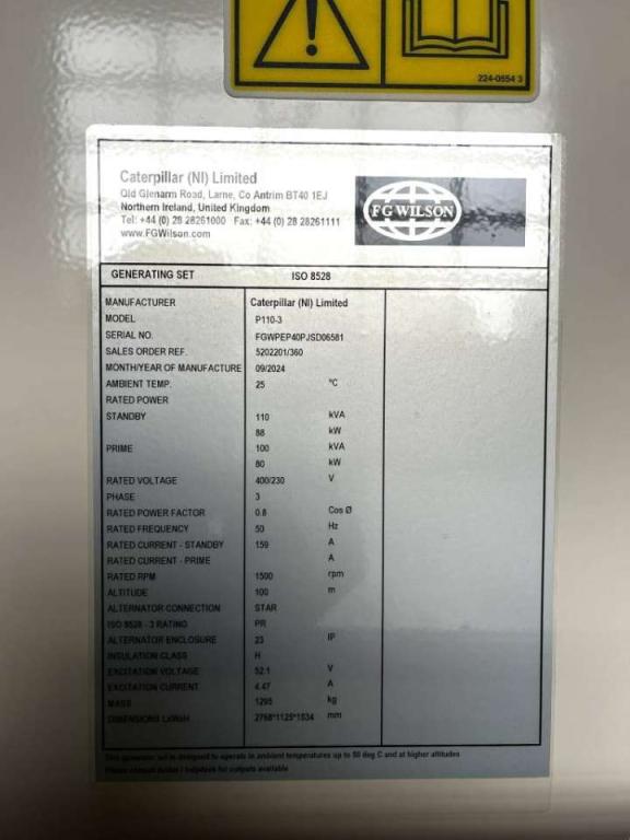 FG Wilson P110-3 - 110 kVA Genset - DPX-16008 Foto 6