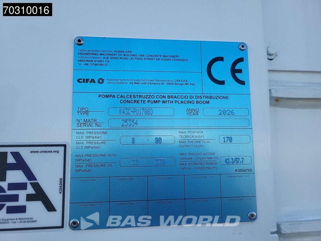 Mercedes-Benz Arocs 3746 Arocs 8X4 NEW! 43 meter CIFA K43C-PU17080 Steelsuspension Big-Axle Euro 6 Foto 18
