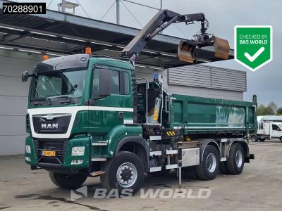 Man TGS 33.440 TGS 6X6 NL-Truck 12m3 Jansen Tipper HMF 1643 Crane Steering-Axle Big-Axle Automatic Euro in vendita da BAS World B.V.