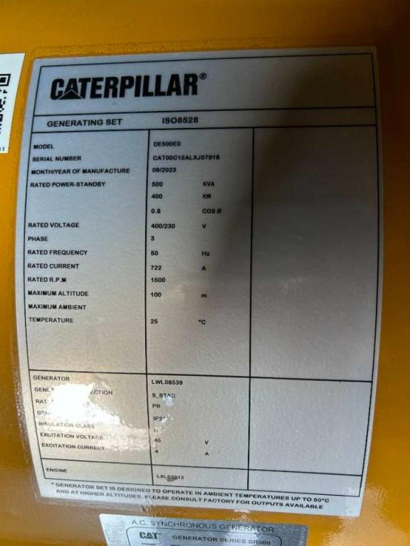 CAT DE500E0 - C15 - 500 kVA Generator - DPX-18026 Foto 6
