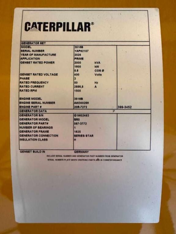 Caterpillar 3516B - 2.250 kVA Generator - DPX-18106 Foto 6