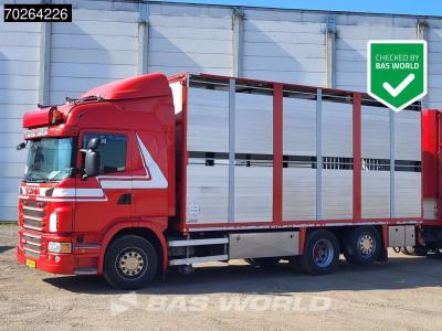 Scania G420 6X2 Van Dijk Cattle transport Liftable floor Lift-Asche Euro 5 in vendita da BAS World B.V.