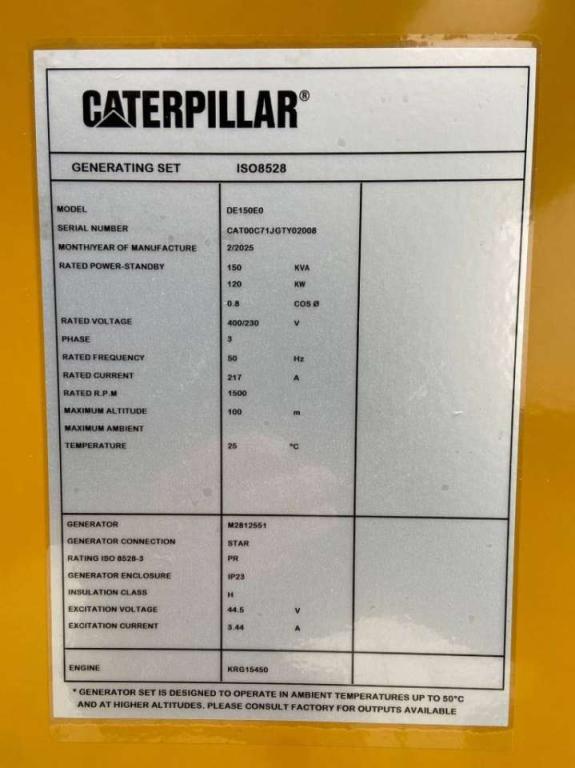 Caterpillar DE150E0 - 150 kVA Generator - DPX-18016.1 Foto 7