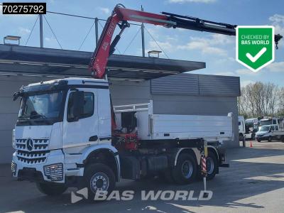Mercedes Arocs 3348 6X4 Fasi F195A.2.24 Kran 3 sided tipper 9m3 Big-Axle Navi Euro 6 in vendita da BAS World B.V.