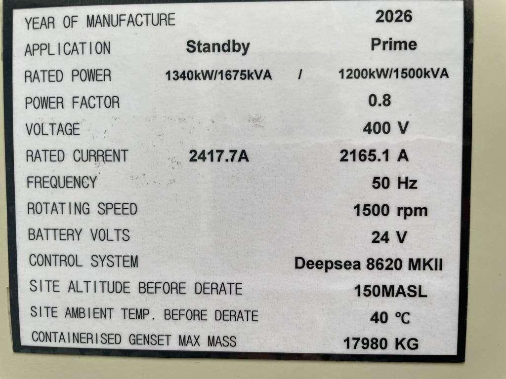 Cummins KTA50GS8 - 1.675 kVA Generator - DPX-18821 Foto 6