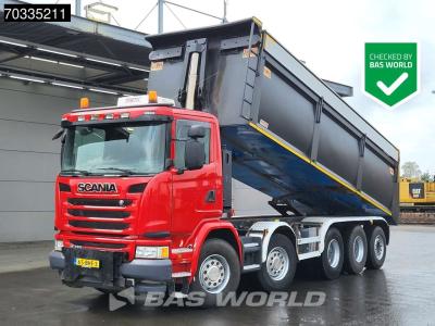Scania G450 10X4 NL-Truck APK 25m3 AJK tipper Lift+steering Axle Retarder Euro 6 in vendita da BAS World B.V.