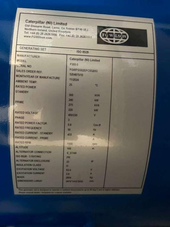 FG Wilson P300-5 - 300 kVA Genset - DPX-16015 Foto 6