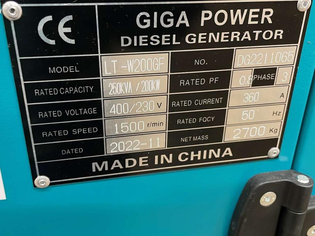 Giga Power LT-W200GF 250KVA silent set Foto 10