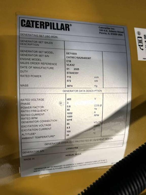 Caterpillar DE715E0 - 715kVA Generator - DPX-18030 Foto 6
