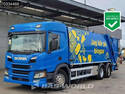 Scania P340 P 6X2 CNG ENGINE! 20m3 NTM garbage truck steering axle Retarder Euro 6 in vendita da BAS World B.V.