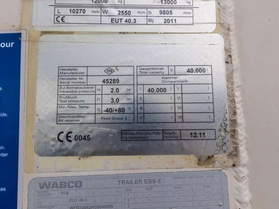 Feldbinder EUT 40.3- 40.000 L CEMENT/CIMENT/ZEMENT Foto 14