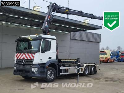 Mercedes Actros 2633 Actros 6X2 HIAB X-HIPRO 192 E-3 Crane + 21tons Multilift Lift+Steering axle Euro 6 in vendita da BAS World B.V.