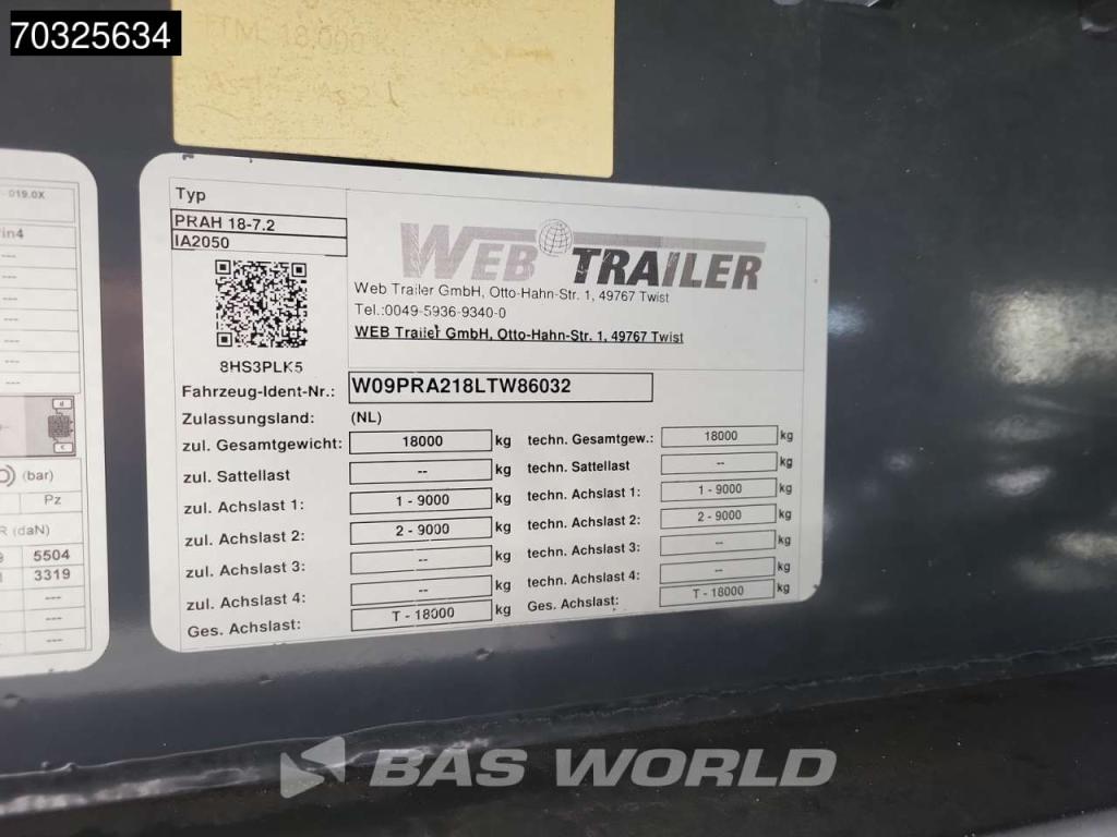 WEB Trailer PRAH 18-7.2 2 axles Tailgate D-Hollandia LBW Foto 25