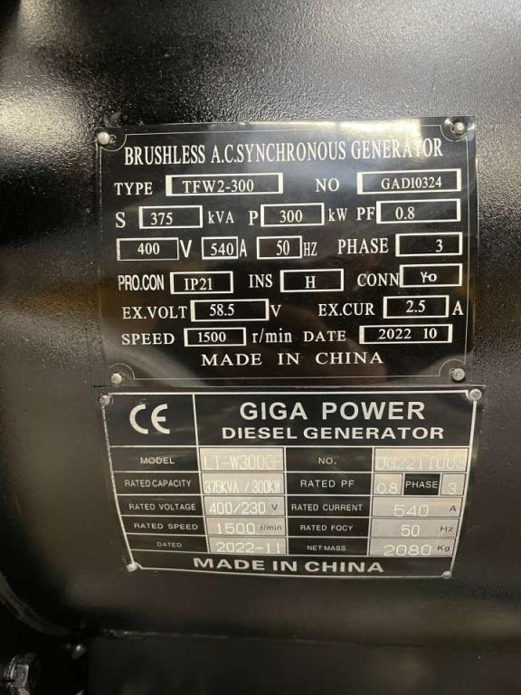 Giga Power LT-W300GF 375 kVA open generator Foto 13