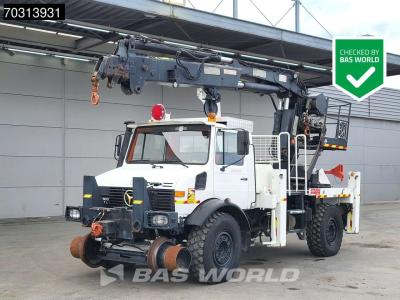 Mercedes-Benz U 1750L38 4X4 Unimog 4x4 Road-rail truck HIAB 260 AW Crane Manual in vendita da BAS World B.V.