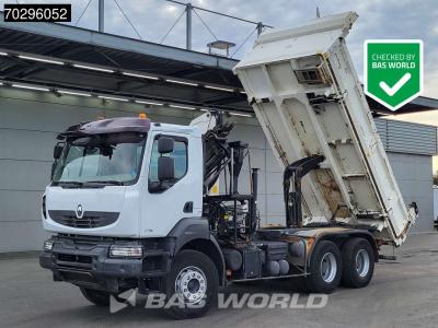 Renault Kerax 370 6X4 Palfinger PK15500 Crane Kran 2-side Tipper Retarder Manual Euro 4 in vendita da BAS World B.V.