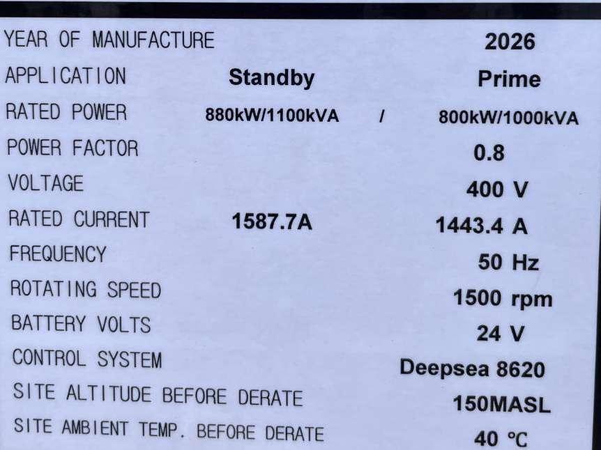Cummins KTA38-G5 - 1100 kVA Generator - DPX-18815 Foto 6