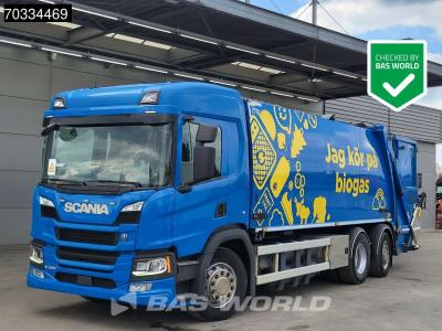 Scania P340 P 6X2 CNG ENGINE! 20m3 NTM garbage truck steering axle Retarder Euro 6 in vendita da BAS World B.V.
