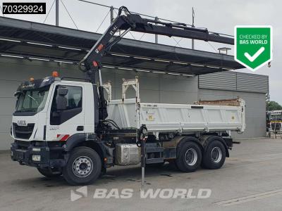 Iveco Trakker 450 6X4 HIAB 144 E-3 Hiduo Kran Crane 11m3 Meiller 2-way tipper Full Steel Big-Axle Euro 6 in vendita da BAS World B.V.